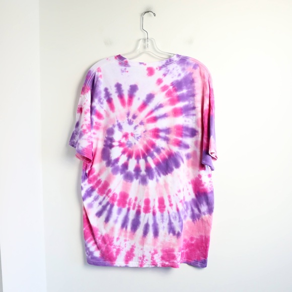 NWOT Fruit of the loom tie dye print t-shirt purple pink white plus size 2X 1X - Picture 4 of 5